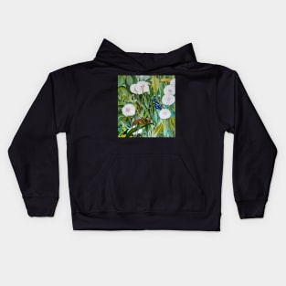 Grasshoppers and Dandelions (Oil Painting) Kids Hoodie